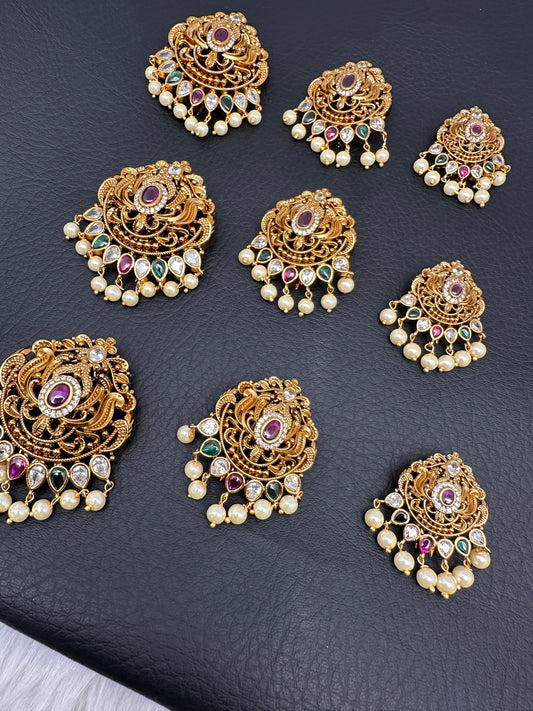 Matte Finish CZ Jada Billa Hair Pin Set