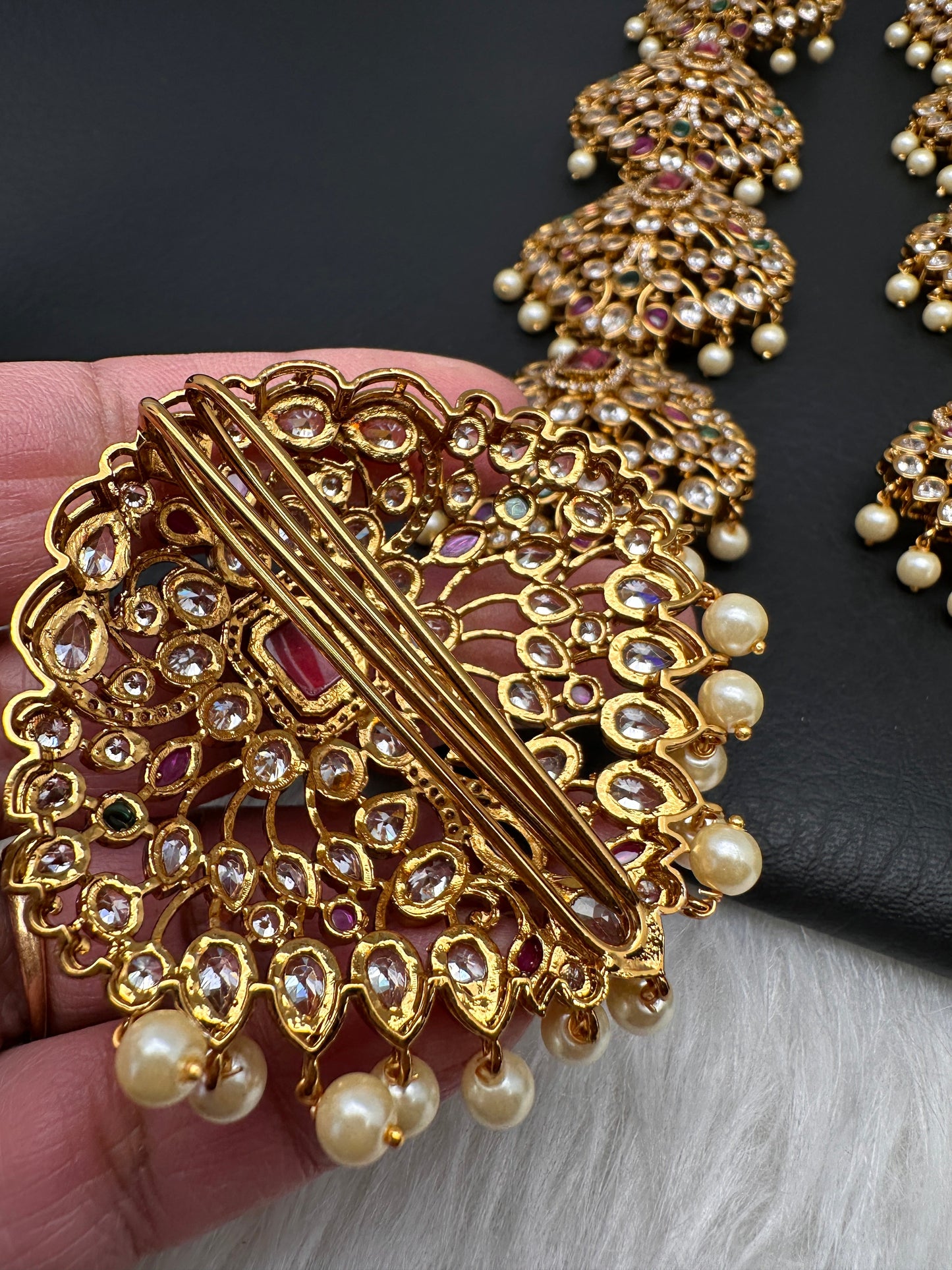 Matte Finish CZ Jada Billa Hair Pin Set
