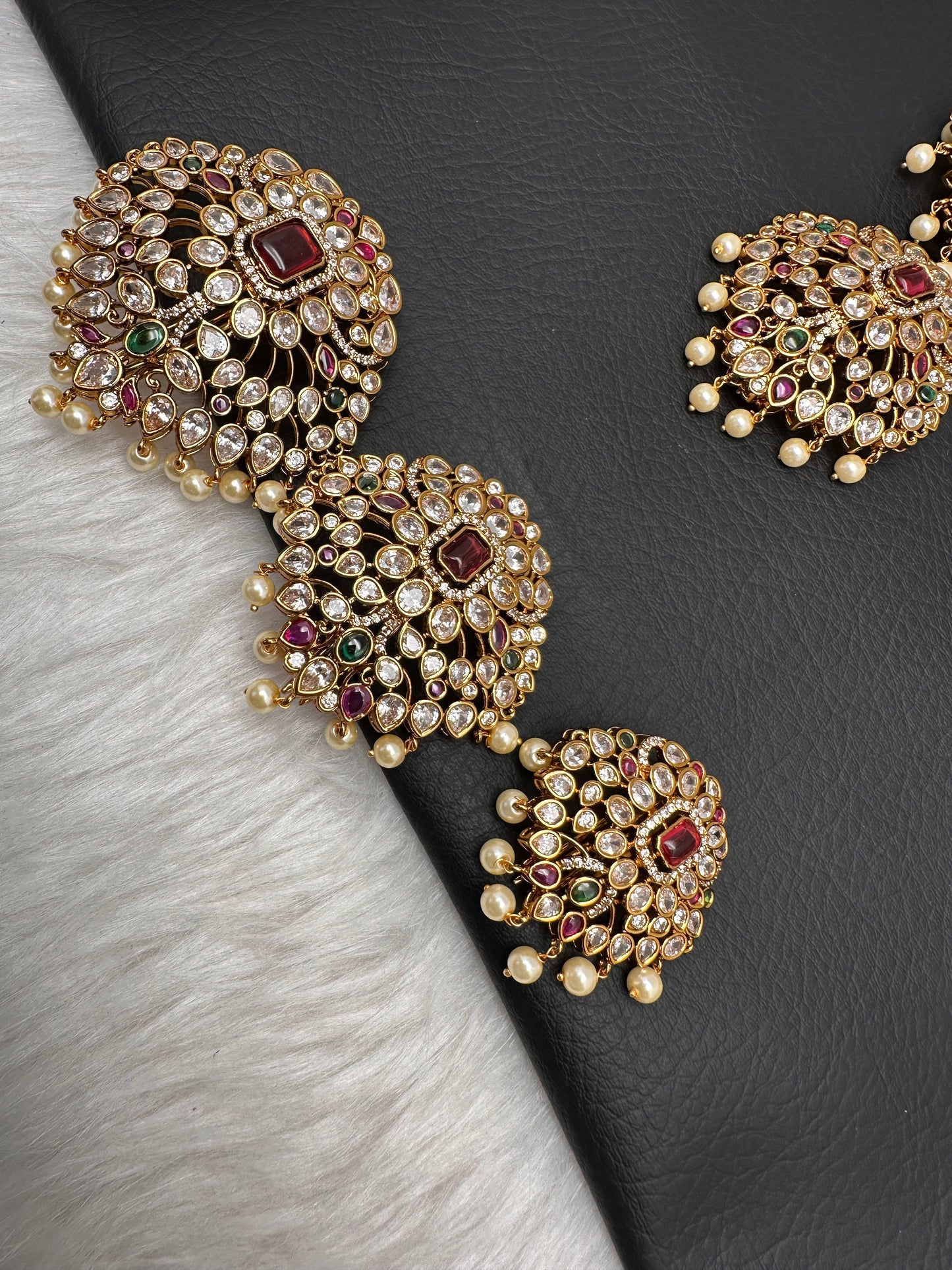 Matte Finish CZ Jada Billa Hair Pin Set