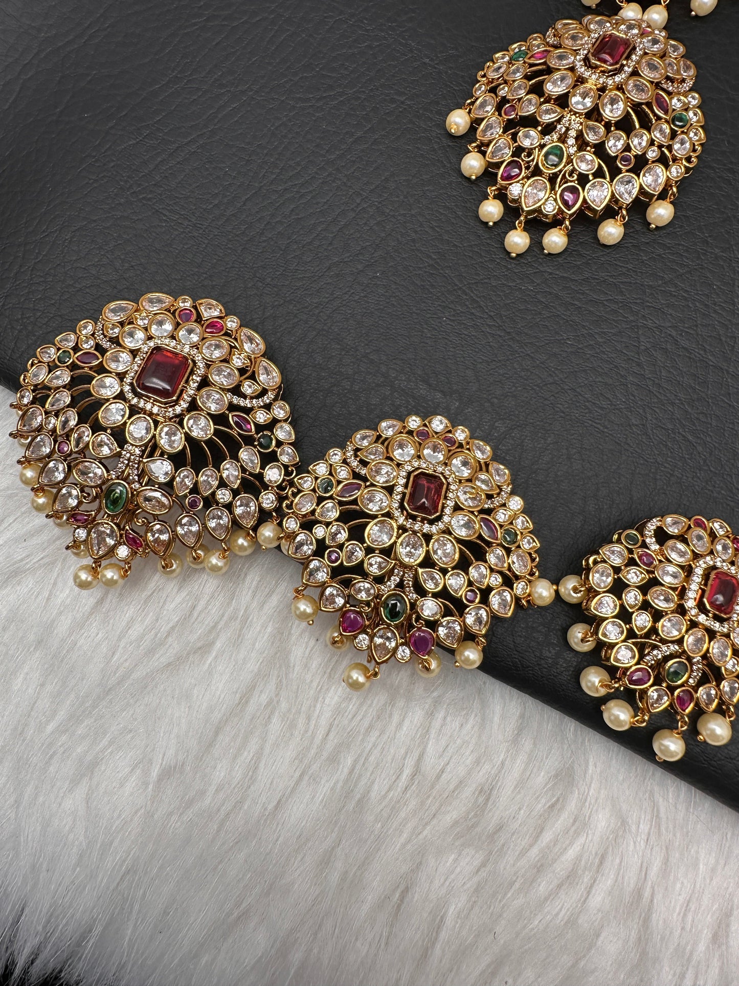 Matte Finish CZ Jada Billa Hair Pin Set