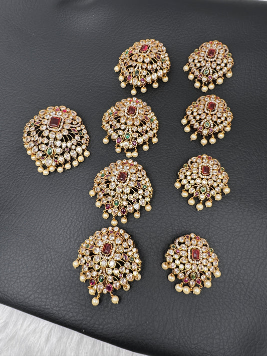 Matte Finish CZ Jada Billa Hair Pin Set