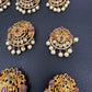 Matte Finish Peacock CZ Jada Billa Hair Pin Set