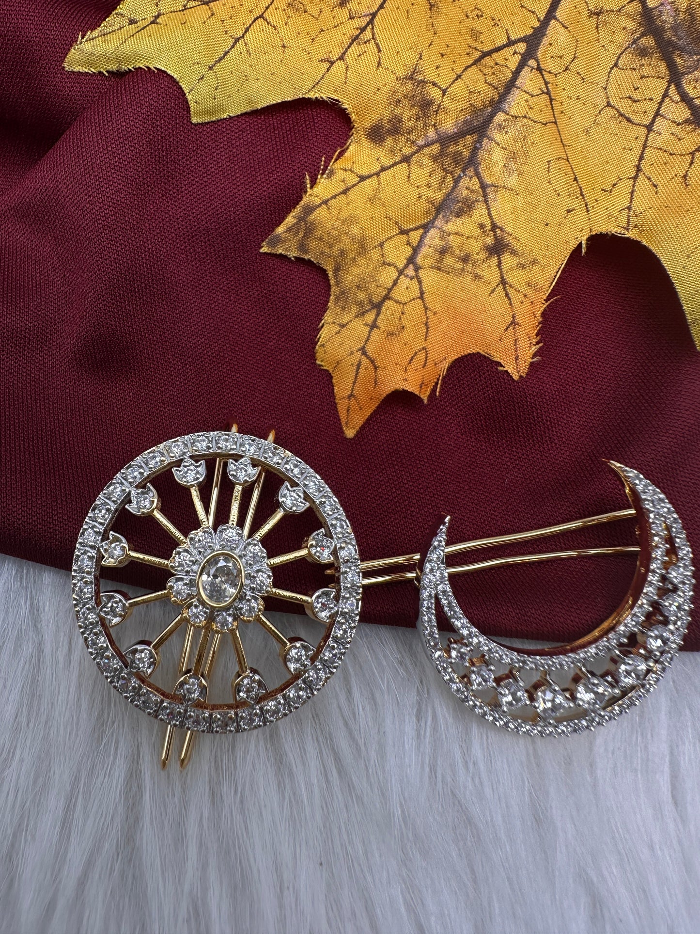 AD Sun Moon Surya Chandra Hair Pin.