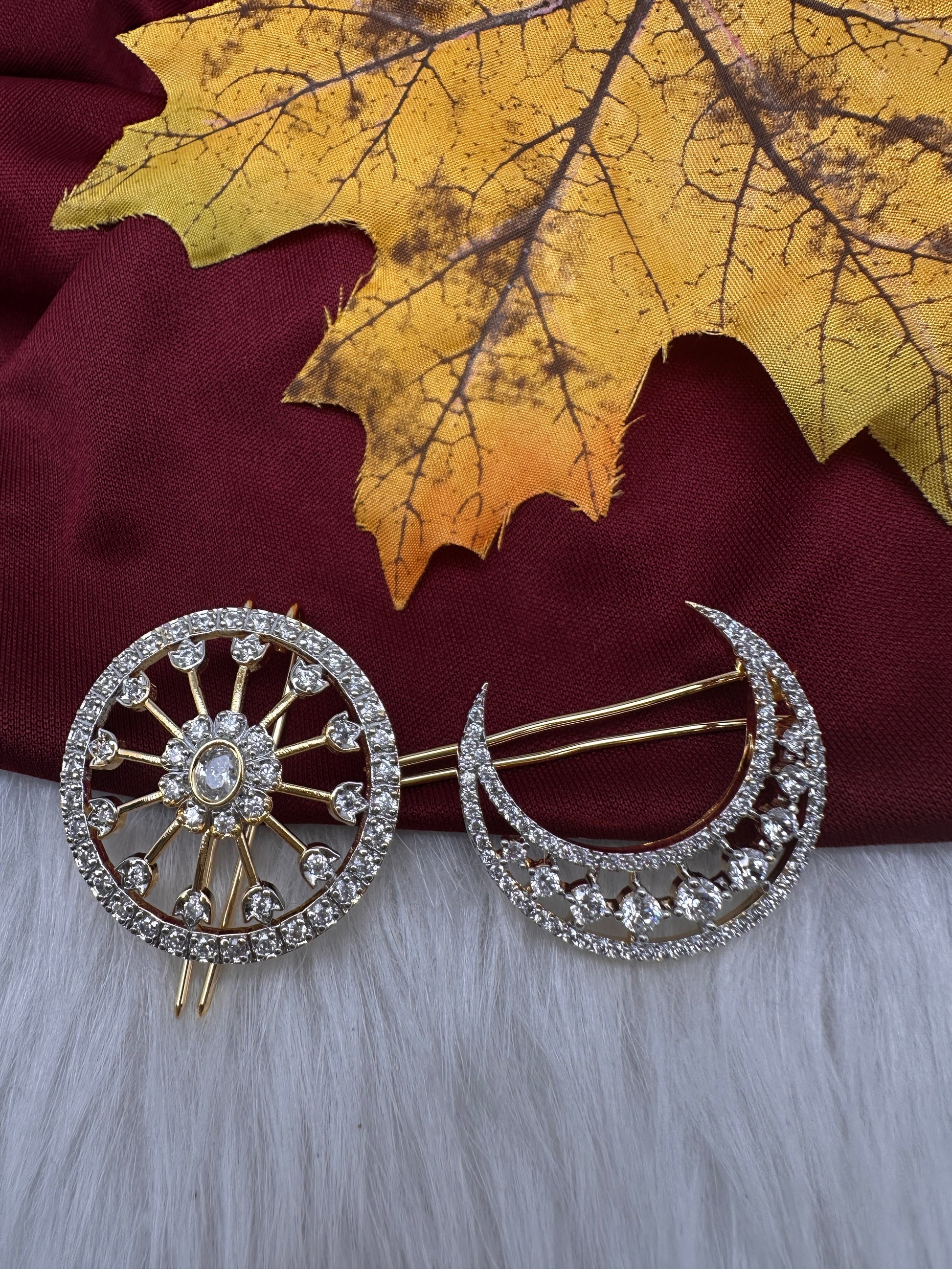 AD Sun Moon Surya Chandra Hair Pin.