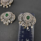 Diamond Finish CZ Emerald Green Stone Jada Billa Hair Pin Set