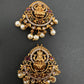 Matte Finish Goddess lakshmi CZ Jada Billa Hair Pin Set - 