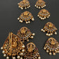 Matte Finish Goddess lakshmi CZ Jada Billa Hair Pin Set - 