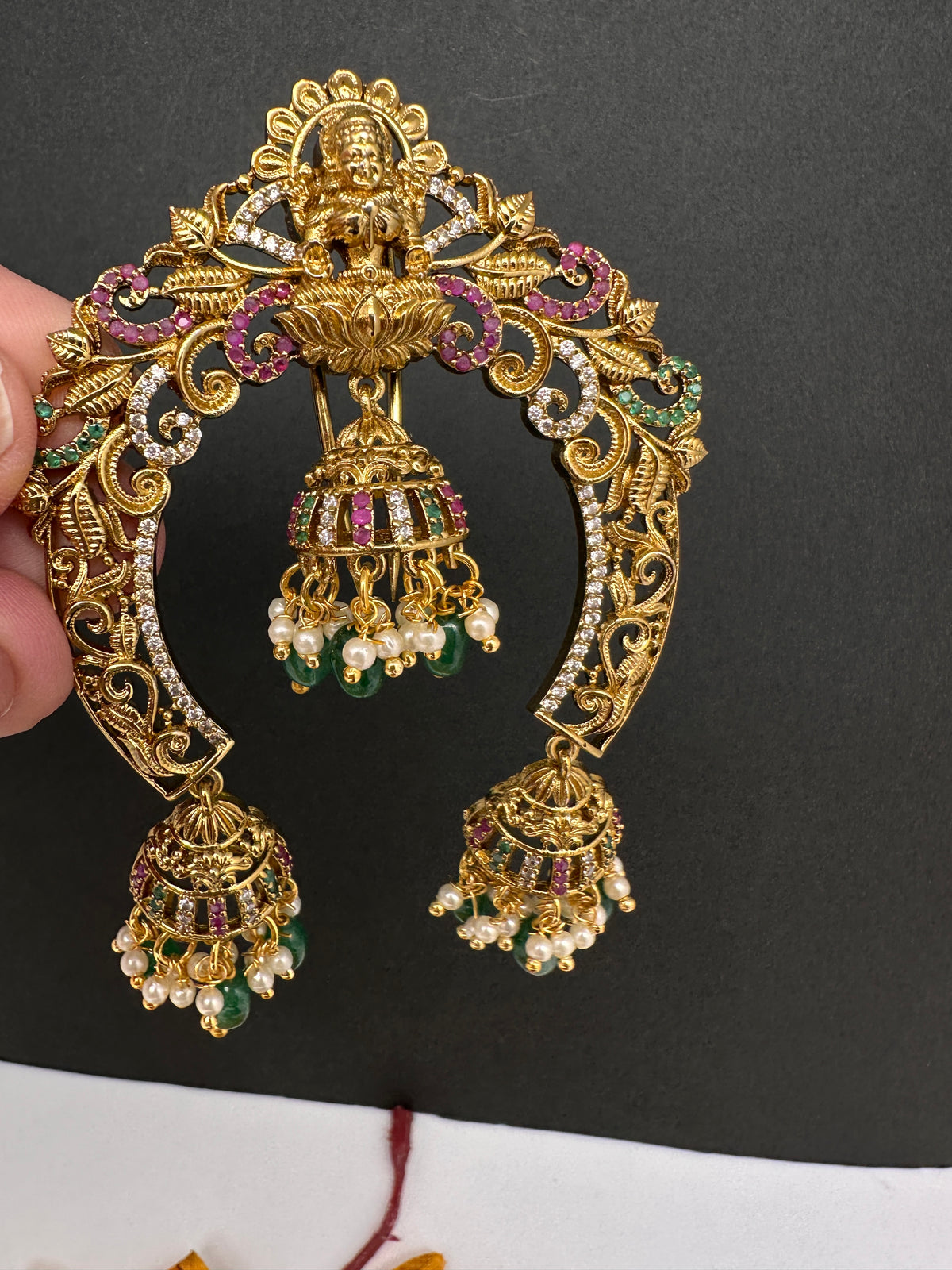 Matte Finish Goddess Lakshmi Juda Hair Pin. - 