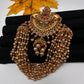 Matte Finish Kemp Gold Beads Juda Hair Pin. - 