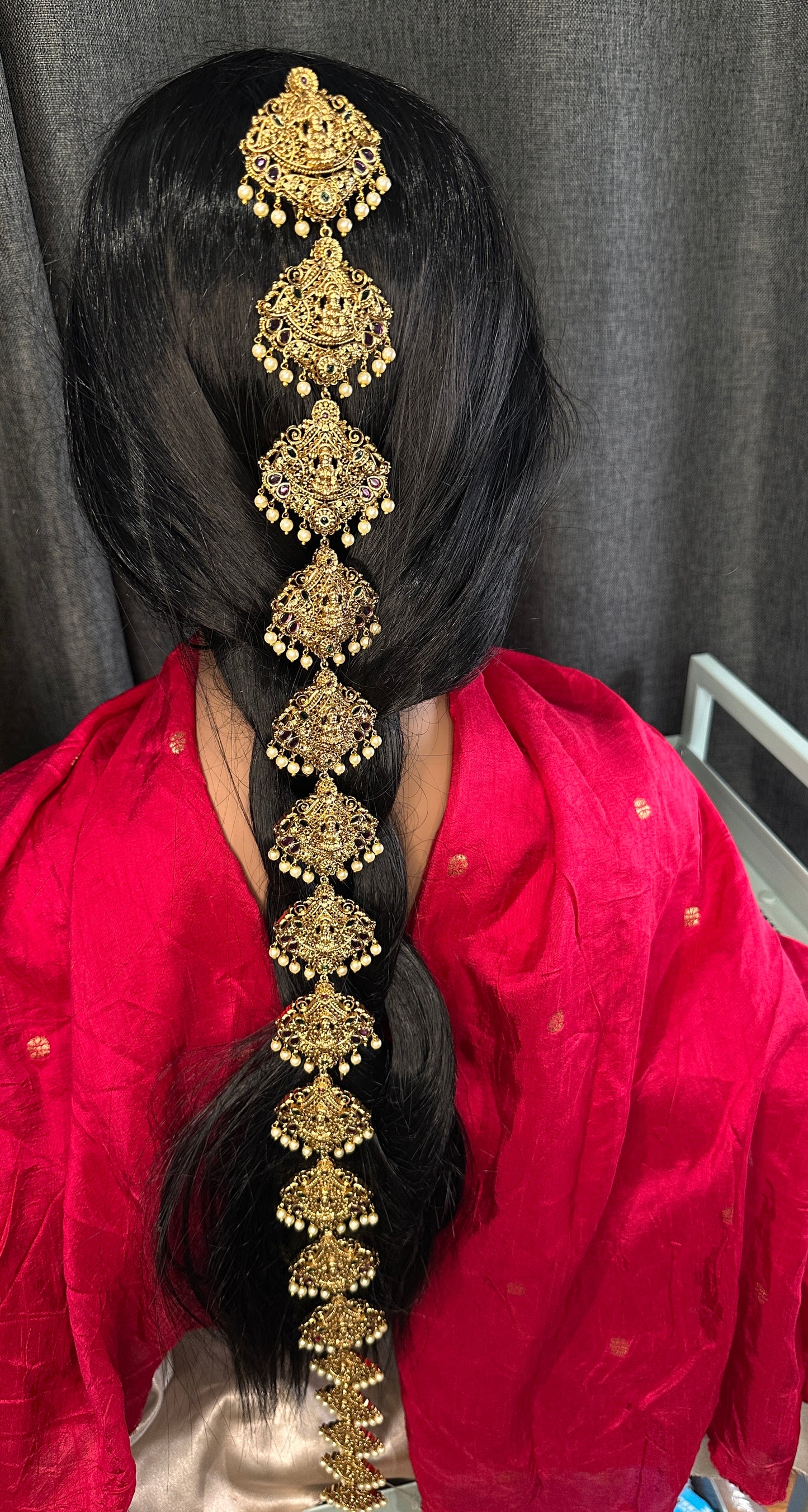 Matte Finish Kemp Goddess Lakhsmi Jada Hair Pin Choti. - 