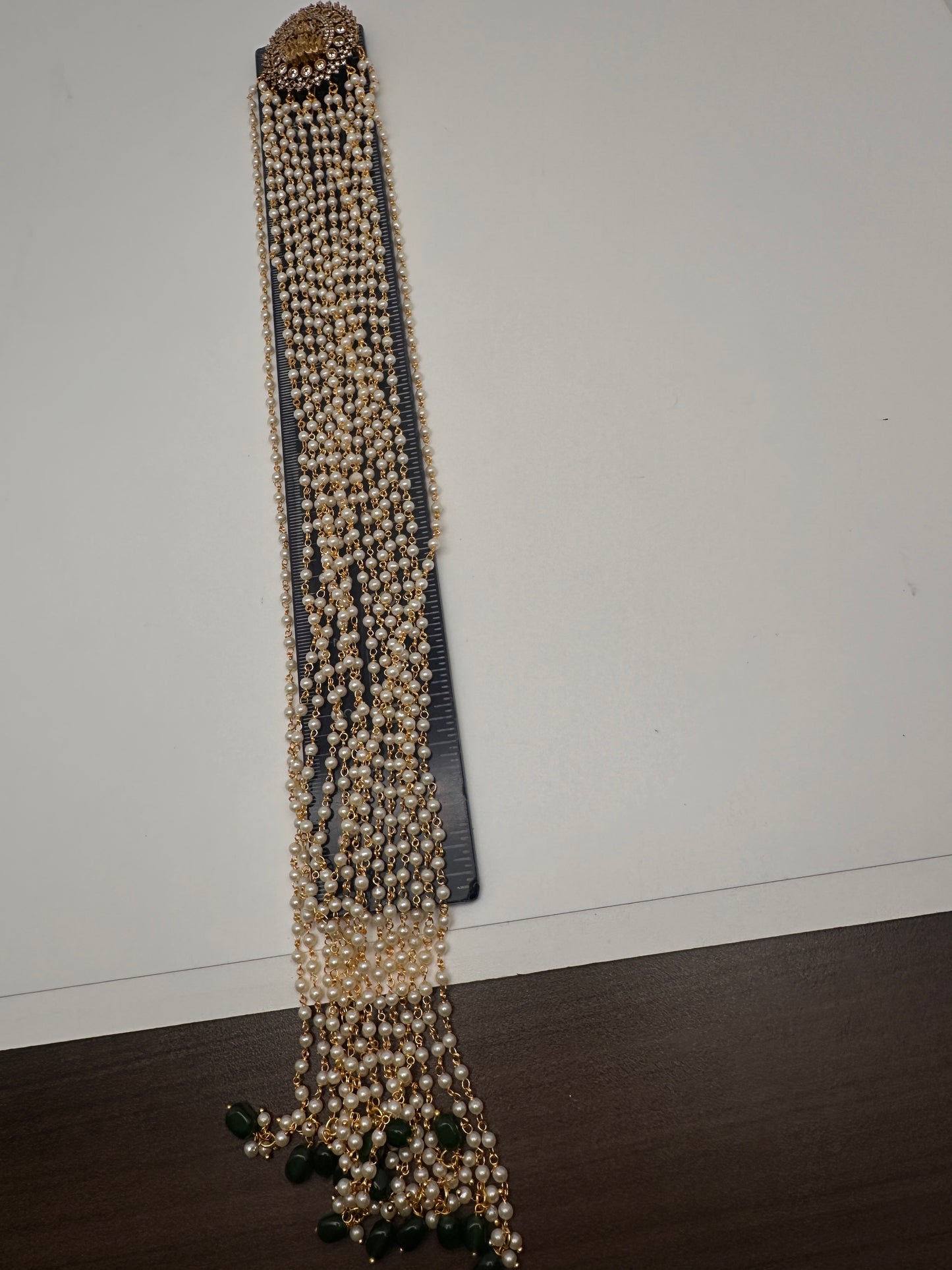 Matte Finish Kemp Goddess Lakhsmi Pearls Jada Hair Pin Choti. - 