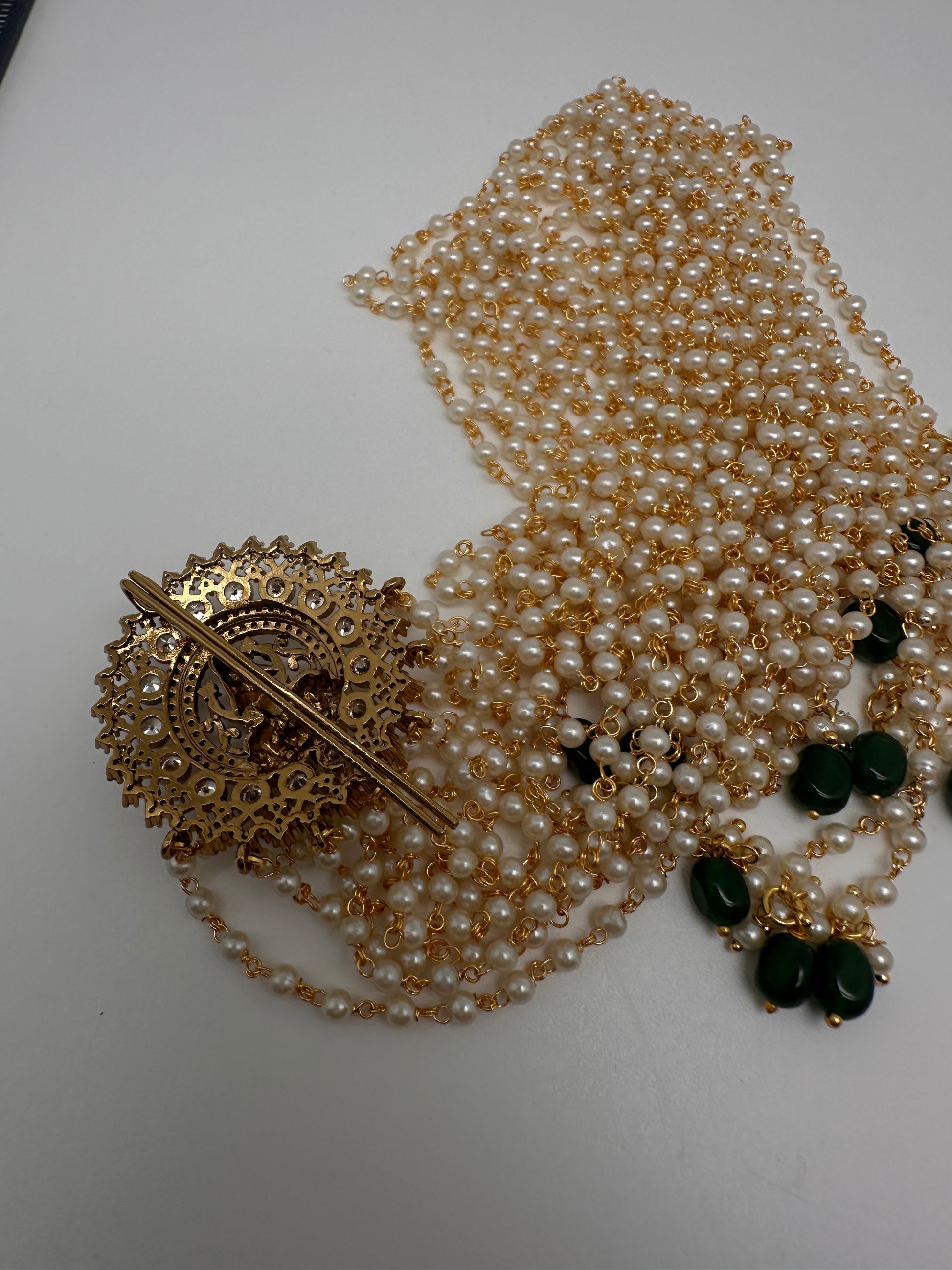 Matte Finish Kemp Goddess Lakhsmi Pearls Jada Hair Pin Choti. - 