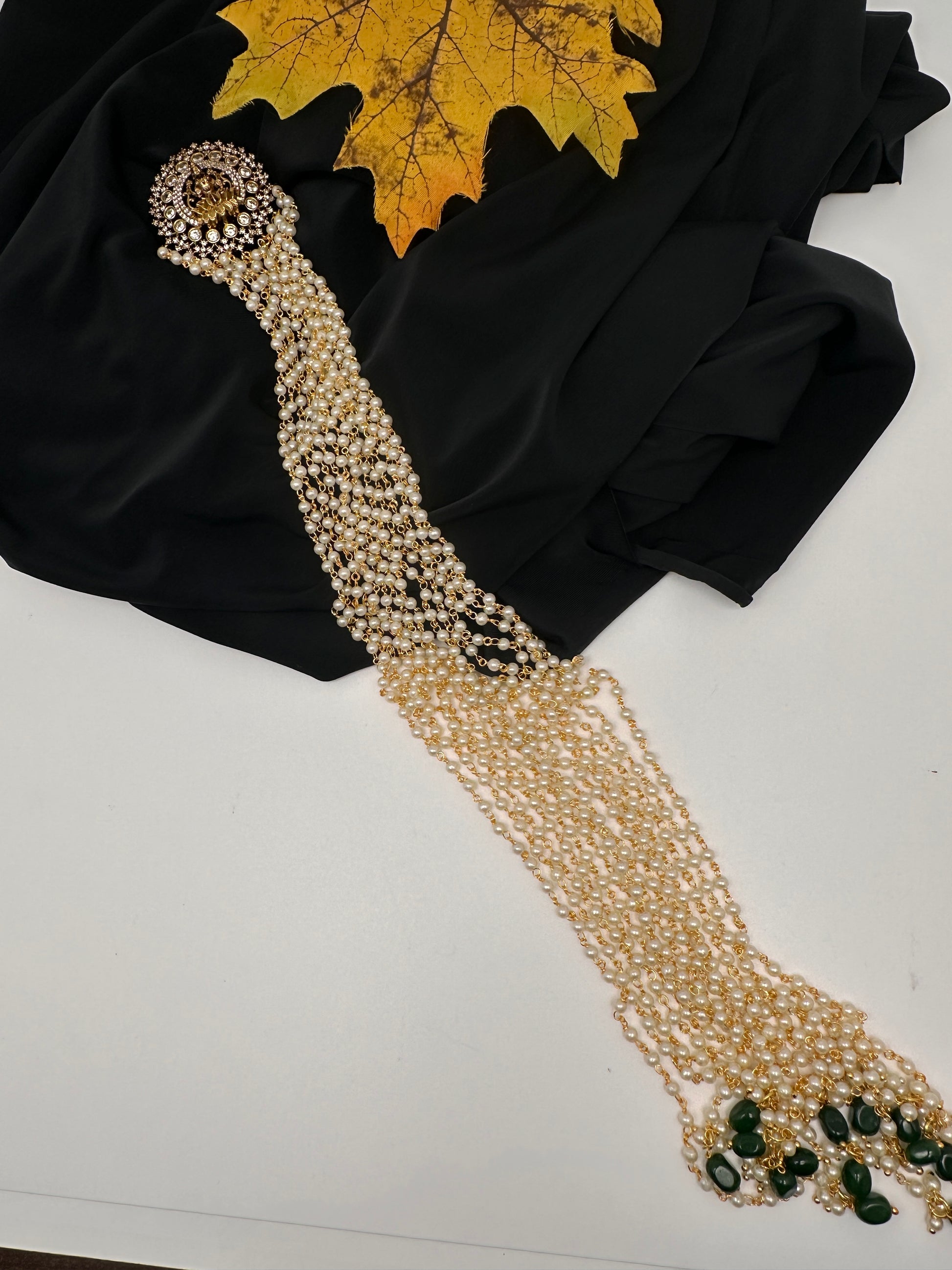 Matte Finish Kemp Goddess Lakhsmi Pearls Jada Hair Pin Choti. - 