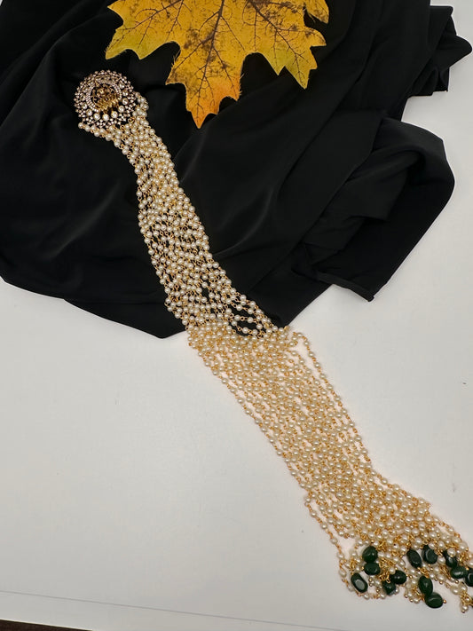 Matte Finish Kemp Goddess Lakhsmi Pearls Jada Hair Pin Choti. - 