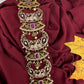 Matte Finish Kemp  Peacock Pearls Jada Hair Pin Long Choti - 