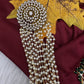 Matte Finish Kemp CZ Pearls Jada Hair Pin Choti. - 