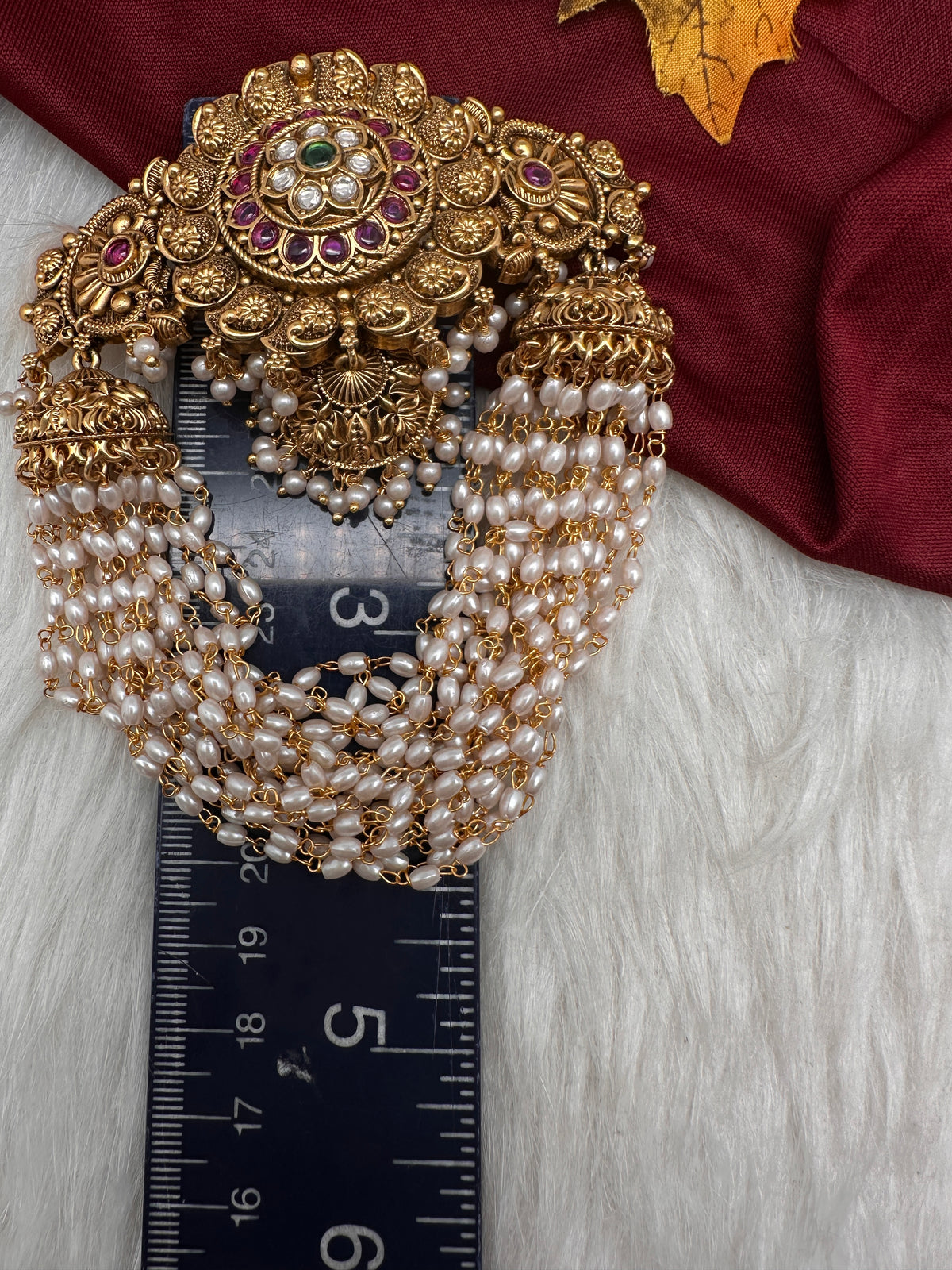 Matte Finish Kemp Rice Pearls Jada Hair Juda Bun Pin - 