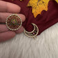 Matte Finish CZ Sun Moon Surya Chandra Hair Pin. - 