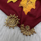 Matte Finish CZ Sun Moon Surya Chandra Hair Pin. - 