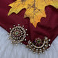 Matte Finish CZ Sun Moon Surya Chandra Hair Pin. - 