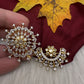 Gold Finish AD Sun Moon Surya Chandra Hair Pin. - 