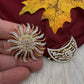 Gold Finish AD Sun Moon Surya Chandra Hair Pin. - 