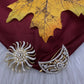 Gold Finish AD Sun Moon Surya Chandra Hair Pin. - 