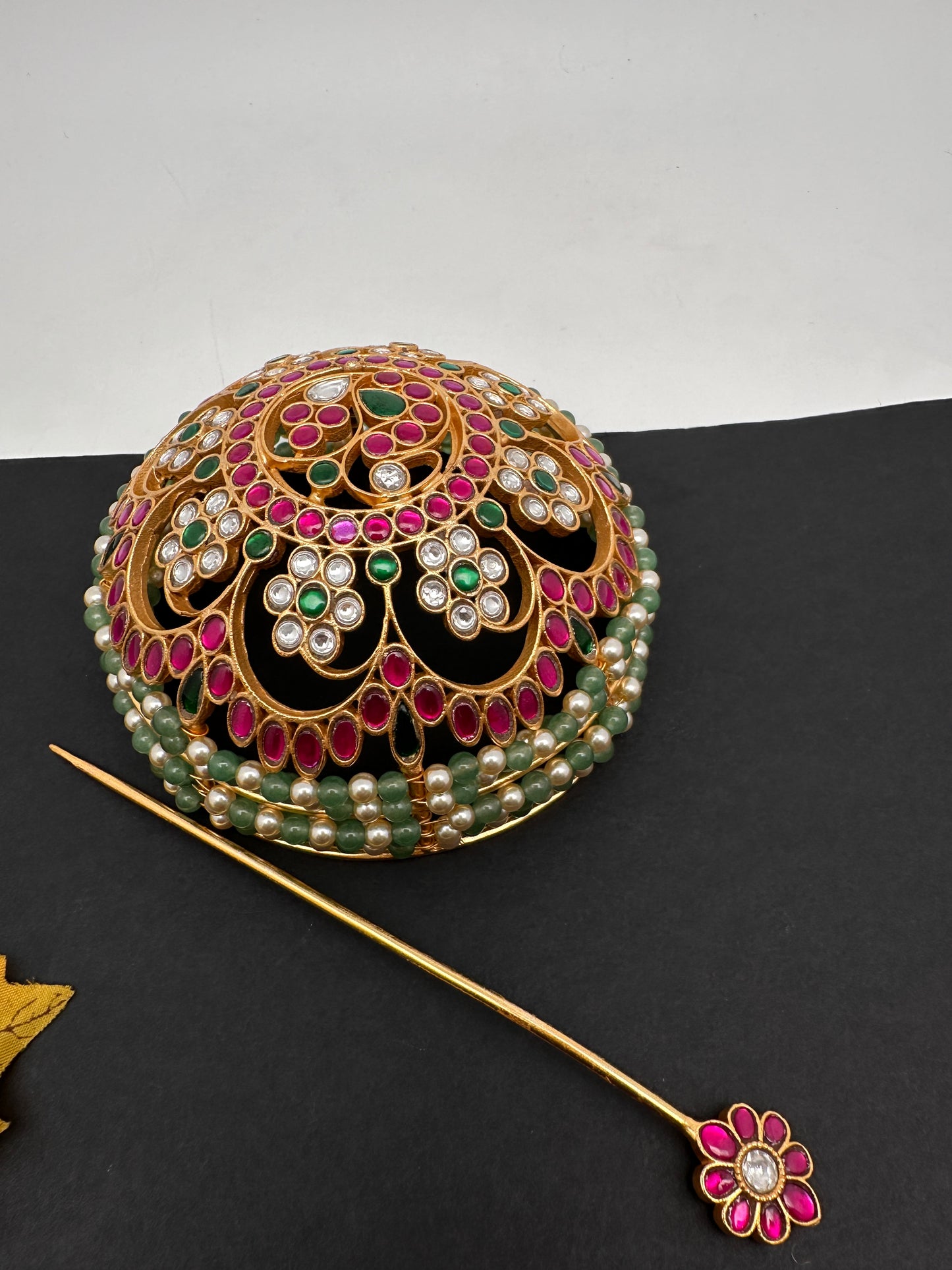 Jadau Kundan Hair Bun and Pin - 