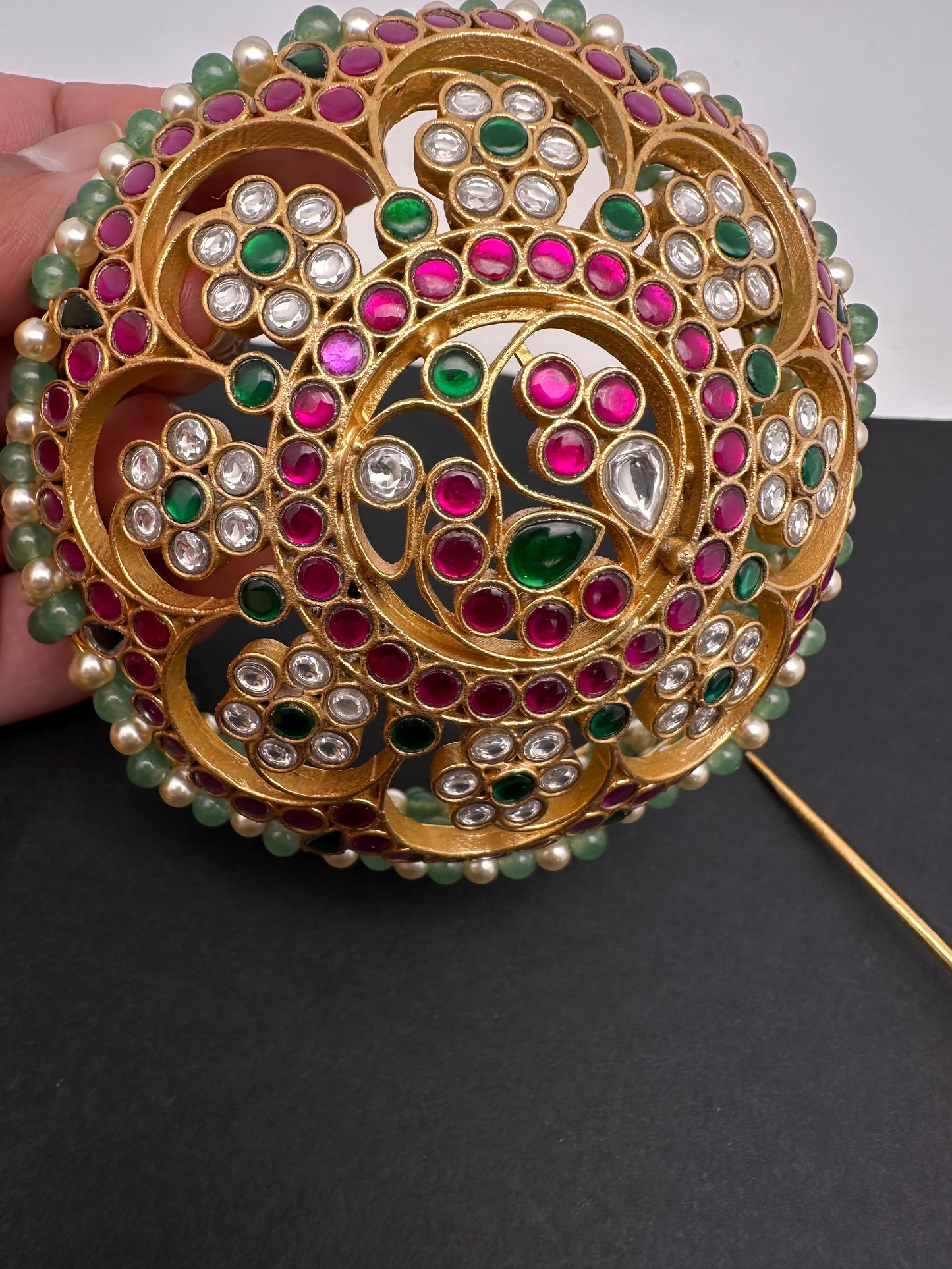 Jadau Kundan Hair Bun and Pin - 