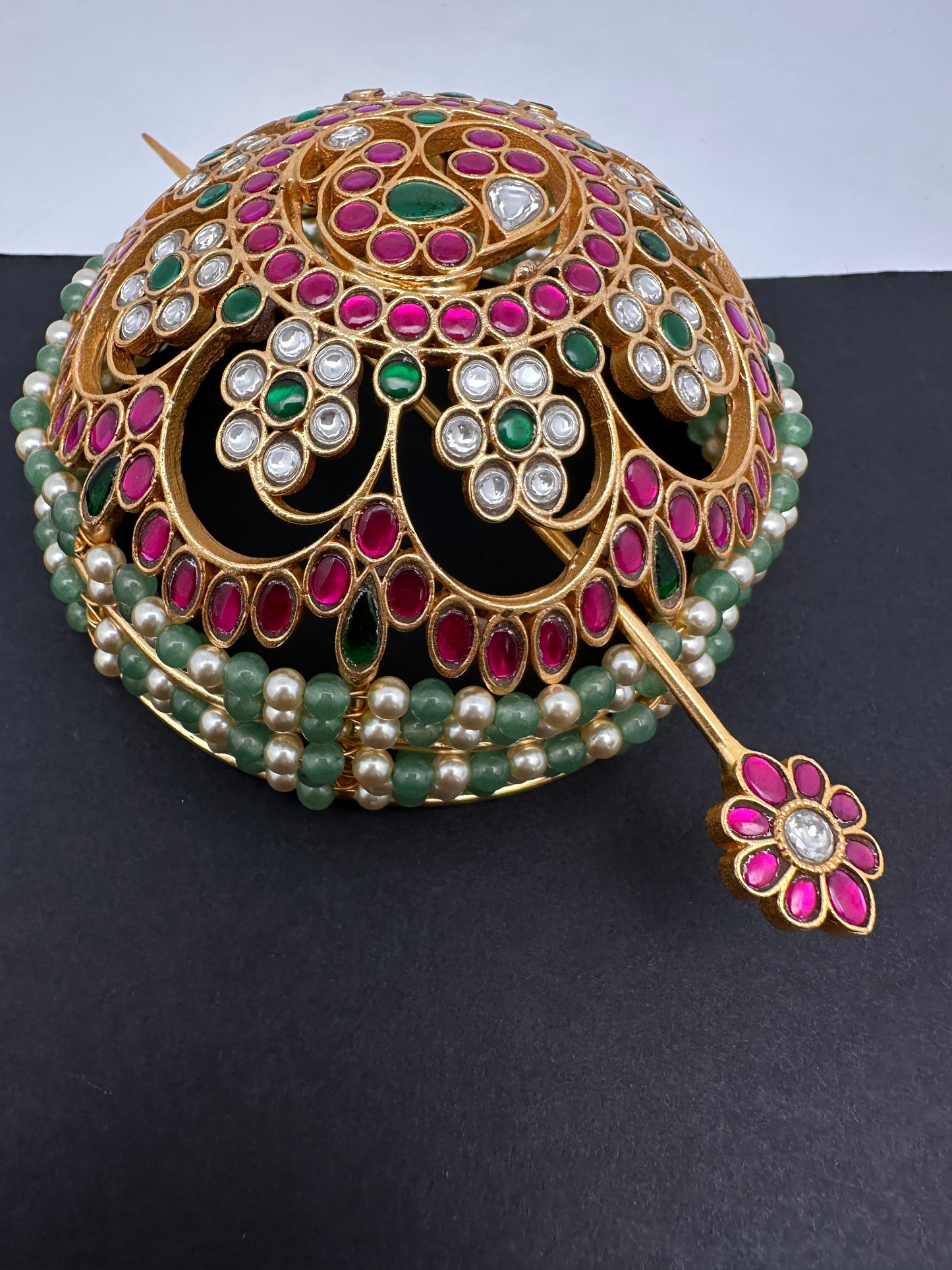 Jadau Kundan Hair Bun and Pin - 