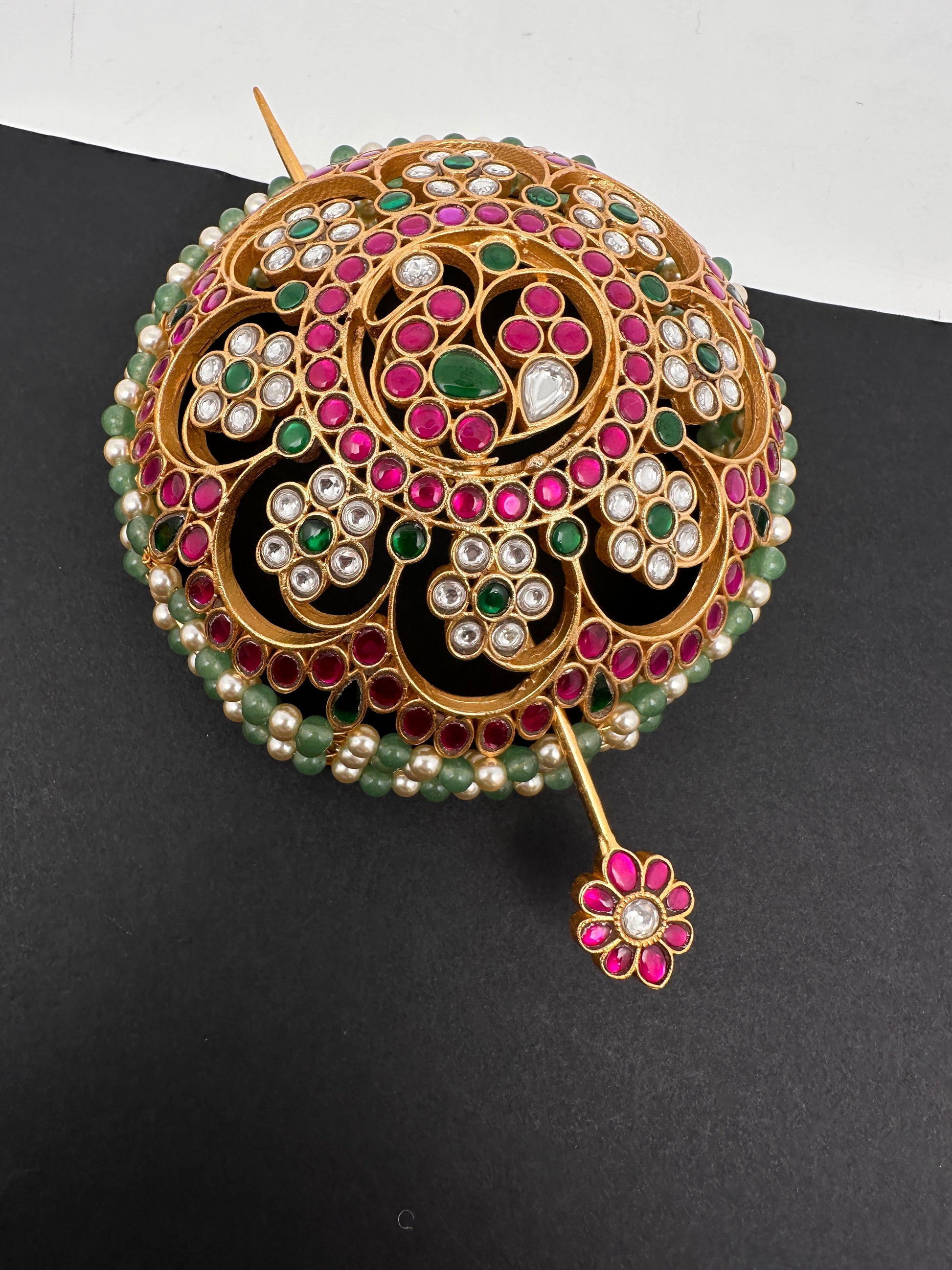 Jadau Kundan Hair Bun and Pin - 