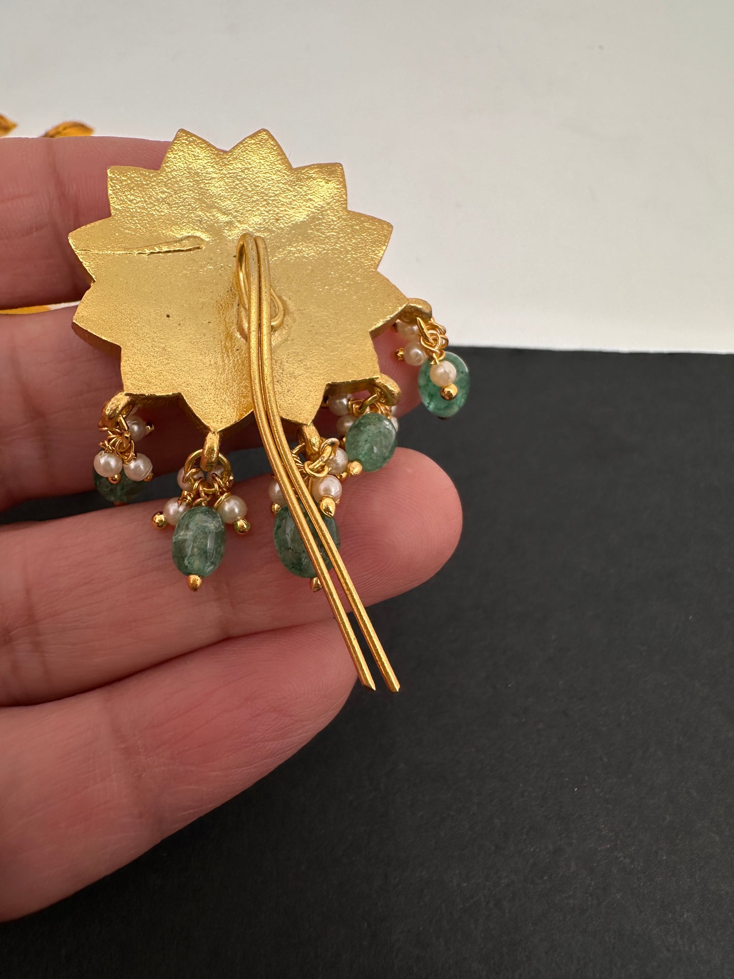 Jadau Kundan Floral Hair Bun Pin - 