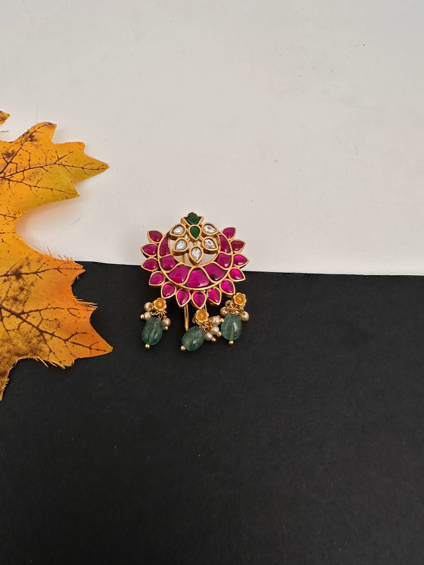 Jadau Kundan Hair Bun Pin - 