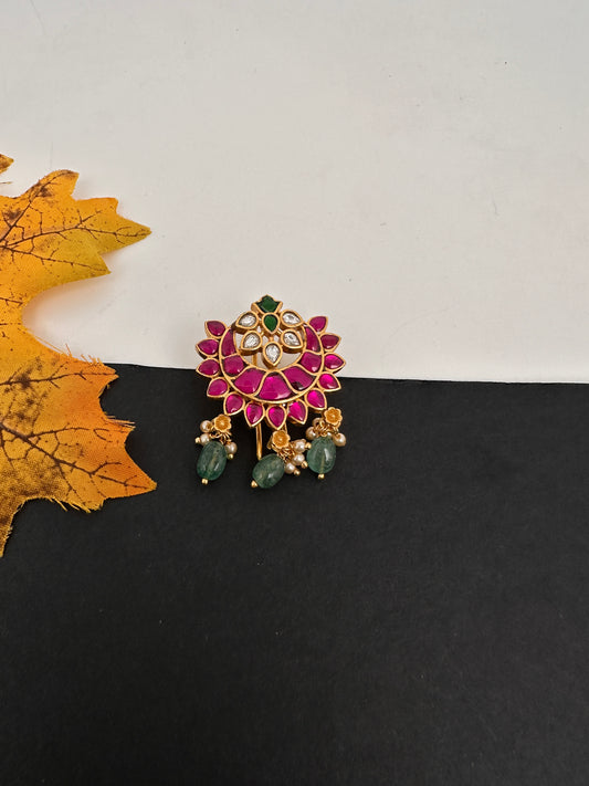 Jadau Kundan Hair Bun Pin - 