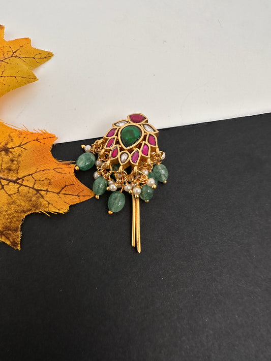 Jadau Kundan Hair Bun Pin - 