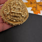 Goddess Lakshmi Red Green Stone Matte Finish Kumkum Box Bharani - 
