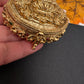 Goddess Lakshmi Red Green Stone Matte Finish Kumkum Box Bharani - 