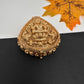 Goddess Lakshmi Red Green Stone Matte Finish Kumkum Box Bharani - 
