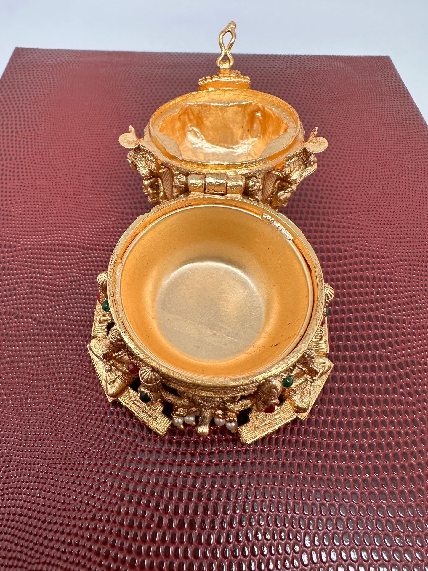 Ganesha Lakshmi Saraswati Matte Finish Kumkum Box Bharani