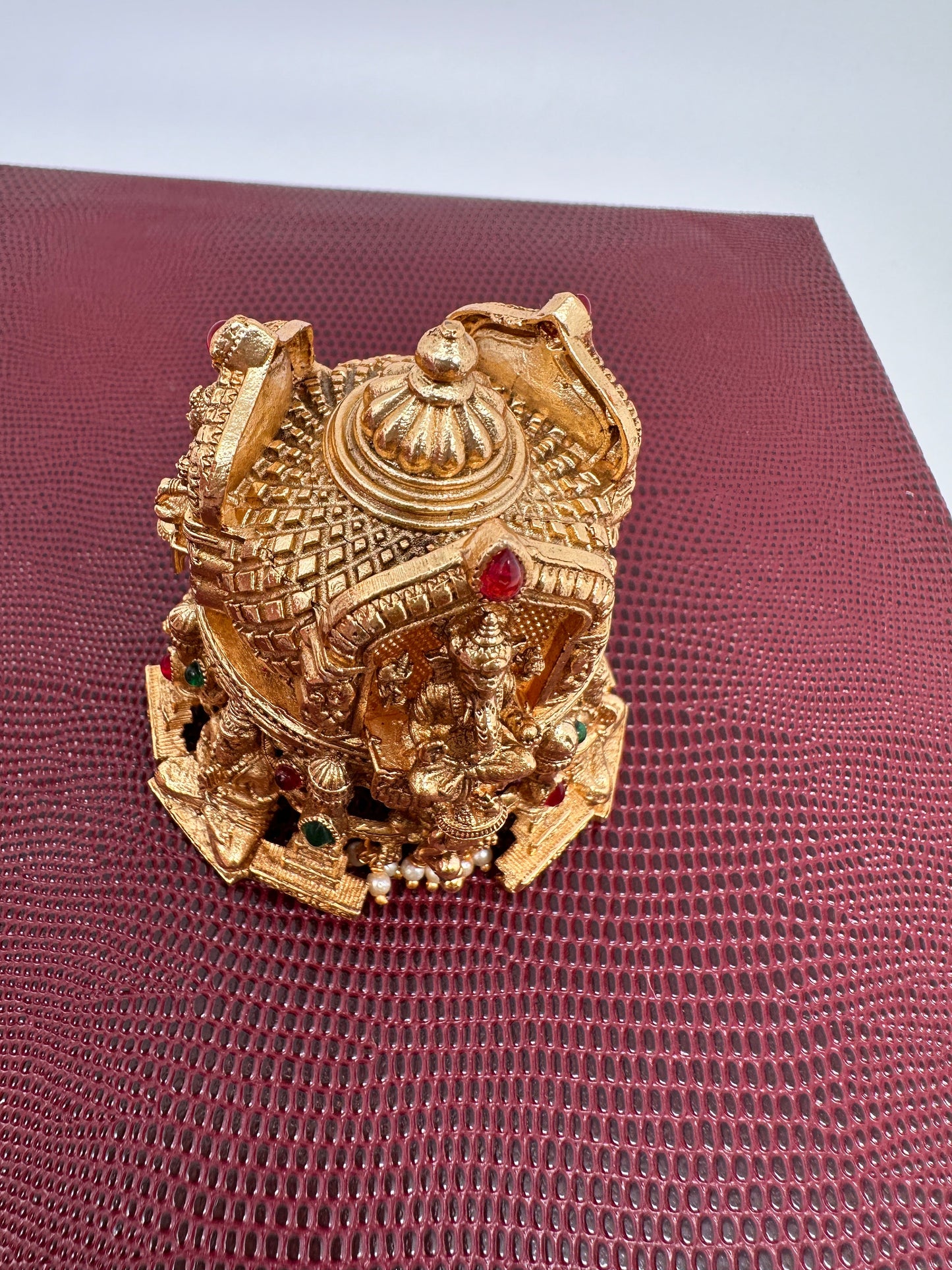 Ganesha Lakshmi Saraswati Matte Finish Kumkum Box Bharani