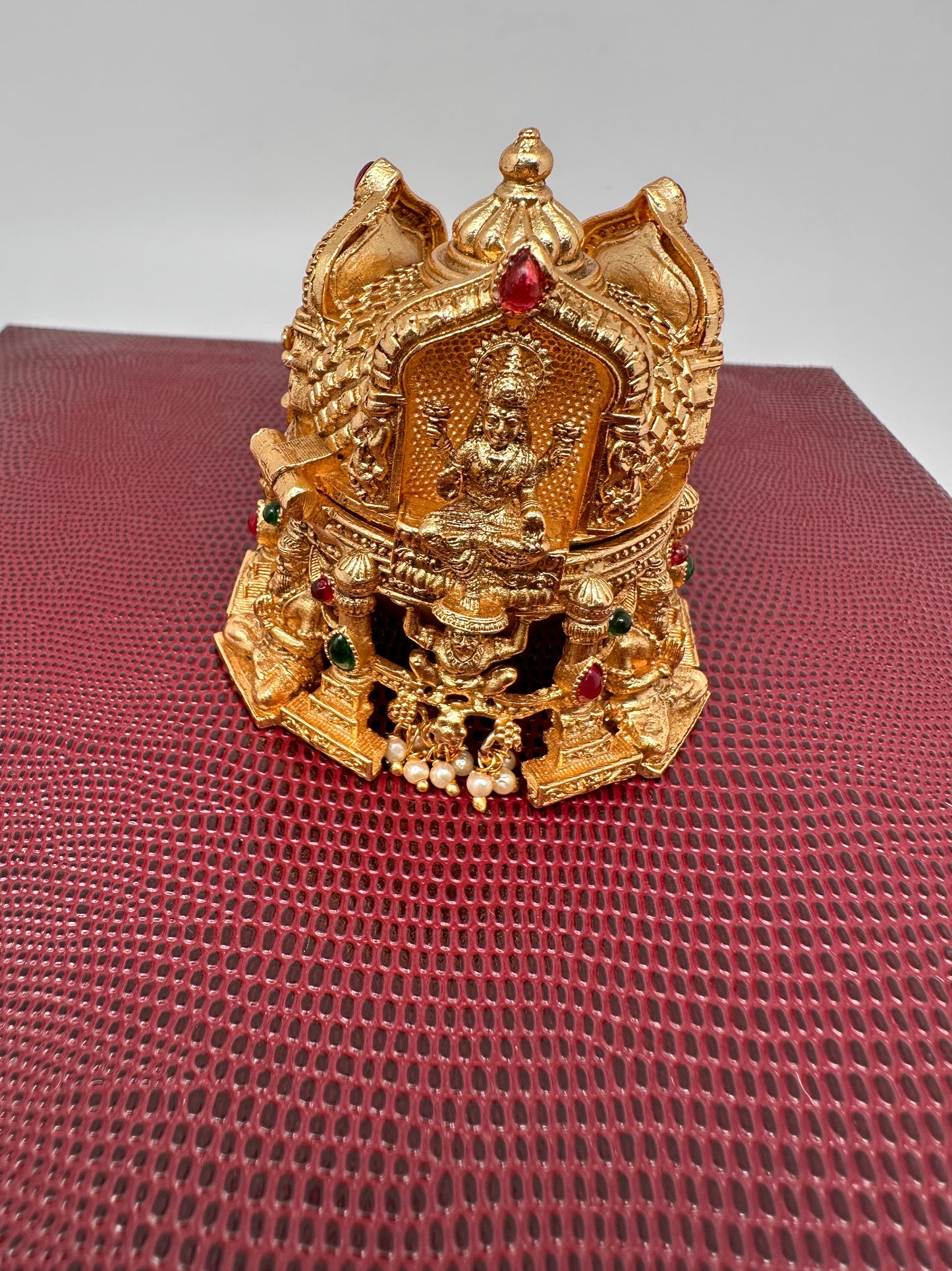 Ganesha Lakshmi Saraswati Matte Finish Kumkum Box Bharani