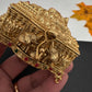 Elephant Nakshi Red Green Stone Matte Finish Kumkum Box Bharani - 