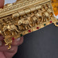 Elephant Nakshi Red Green Stone Matte Finish Kumkum Box Bharani - 