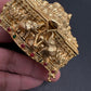 Elephant Nakshi Red Green Stone Matte Finish Kumkum Box Bharani - 