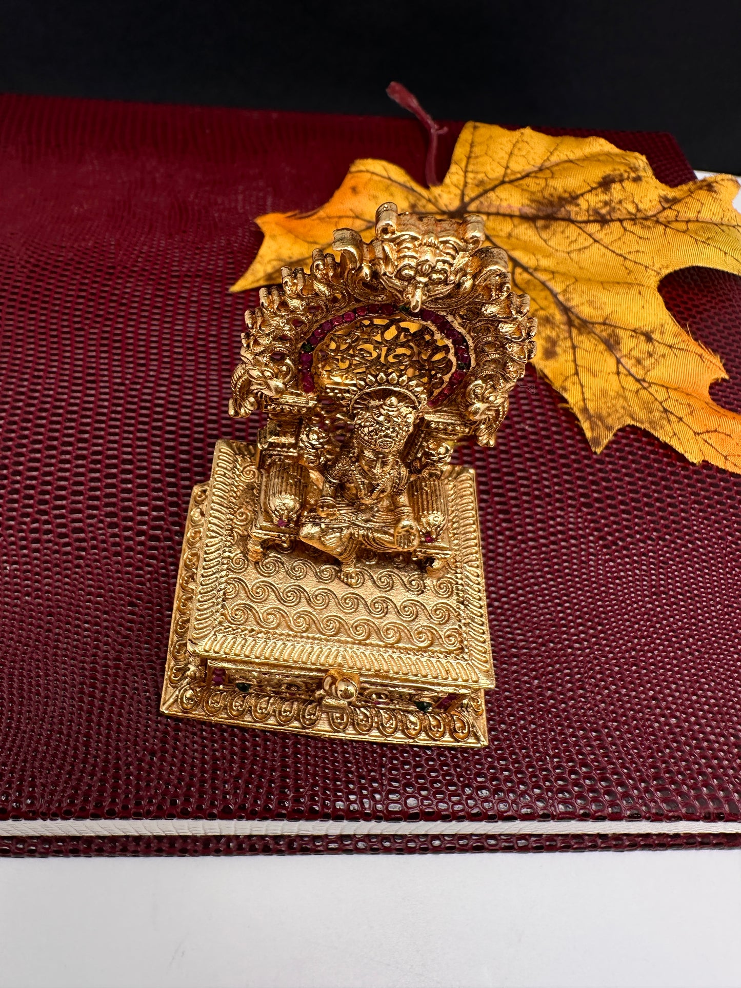 Goddess Lakshmi Nakshi Matte Finish Kumkum Box Bharani - 