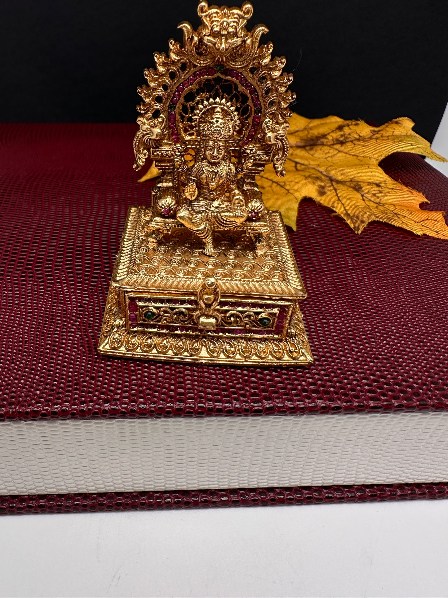 Goddess Lakshmi Nakshi Matte Finish Kumkum Box Bharani - 