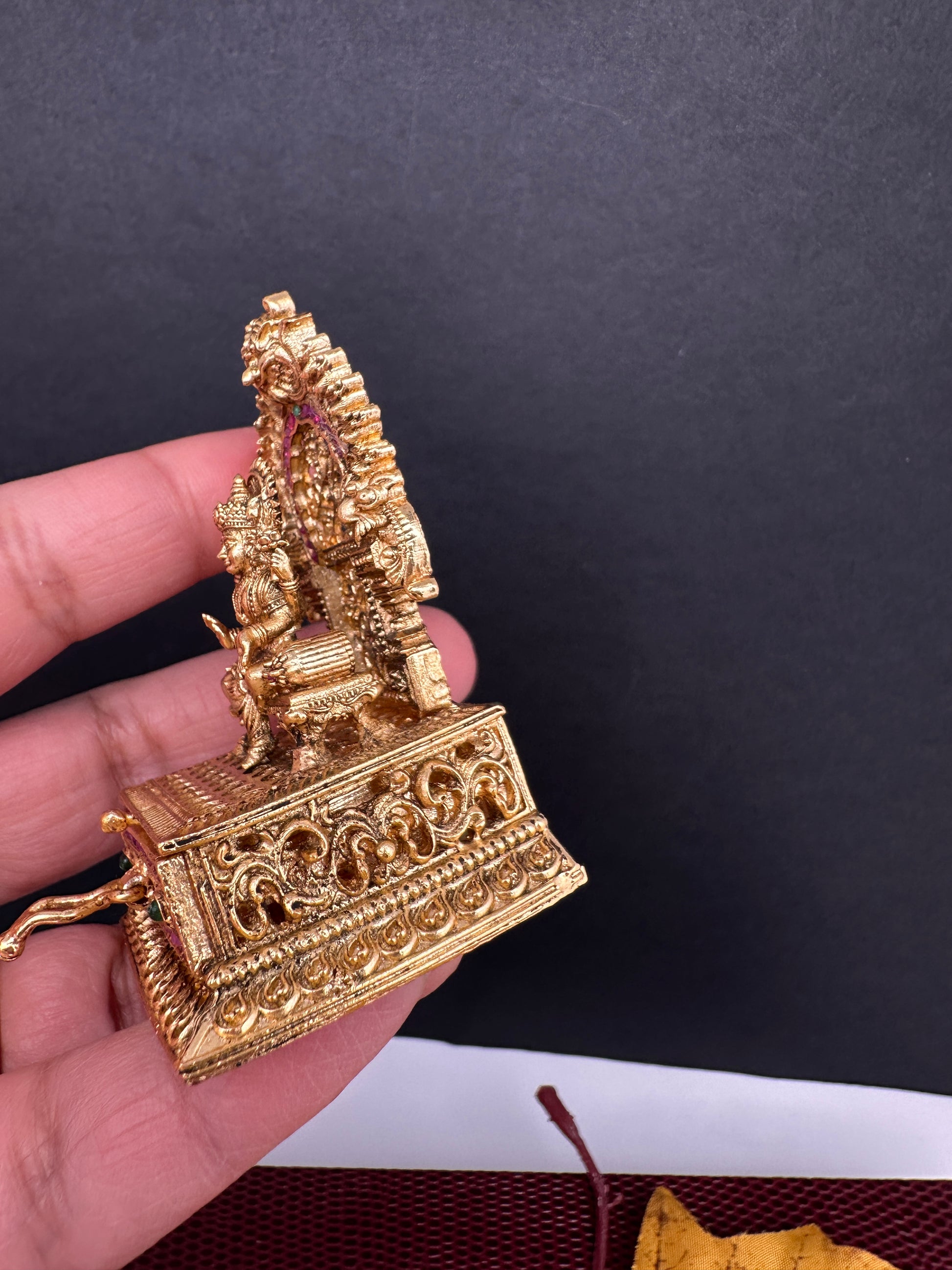 Goddess Lakshmi Nakshi Matte Finish Kumkum Box Bharani - 