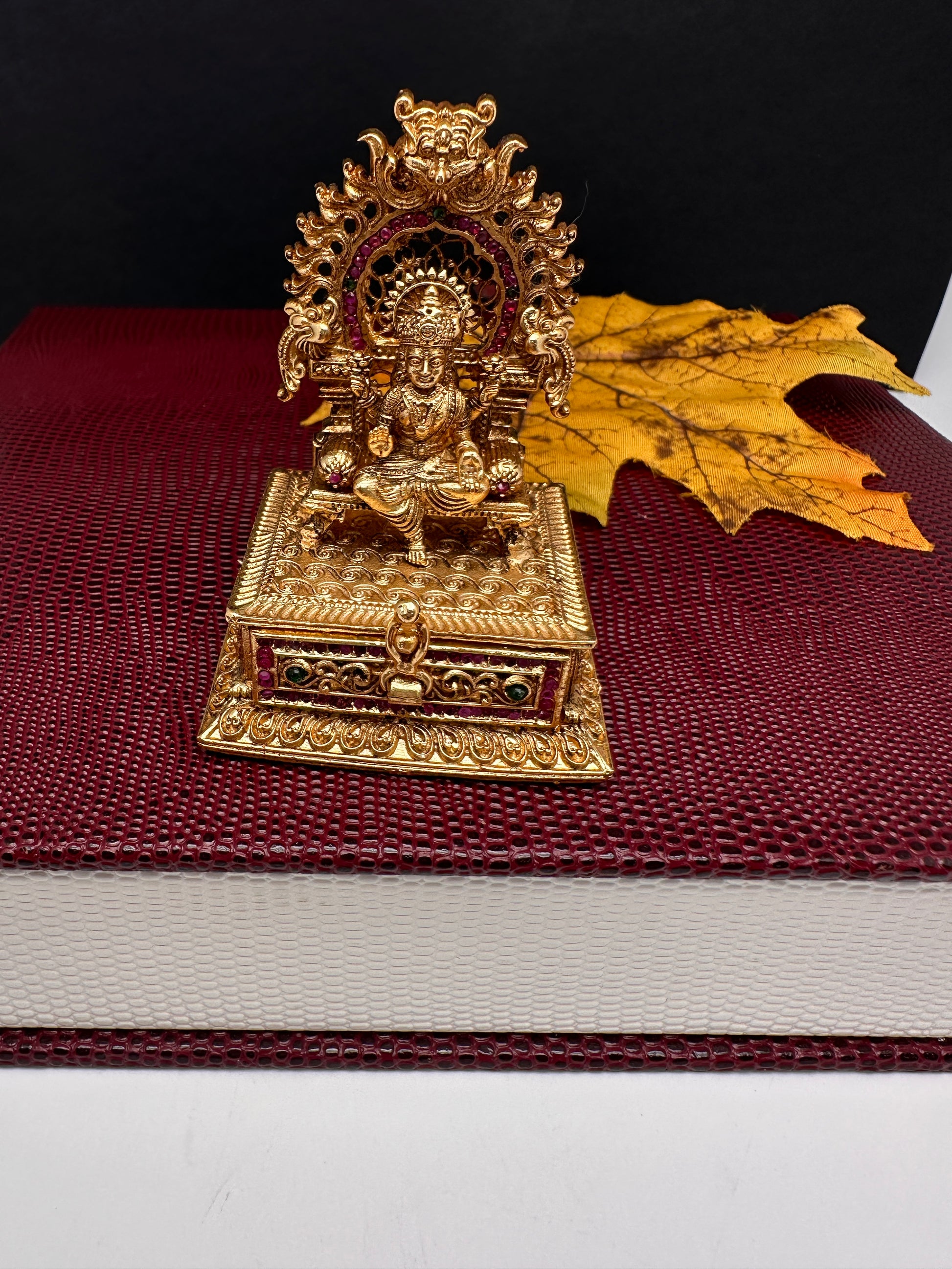 Goddess Lakshmi Nakshi Matte Finish Kumkum Box Bharani - 