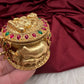 Goddess Lakshmi Cow Calf Design Nakshi Matte Finish Kumkum Box Bharani - 