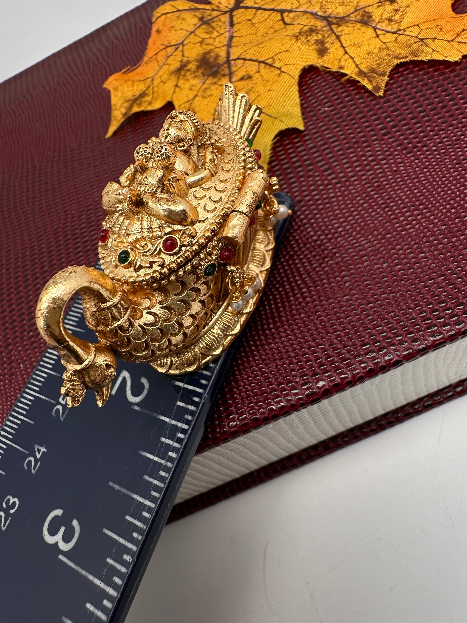 Goddess Lakshmi Swan Nakshi Matte Finish Kumkum Box Bharani - 